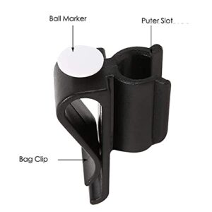 Dogxiong 2 Pack Golf Club Bag Clips On Putter Clamp Holder Organizer Value Durable Plastic Black Putting Clip Golf Accessories for Men Women Golfer