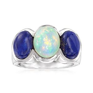 ross-simons ethiopian opal and lapis ring in sterling silver. size 7