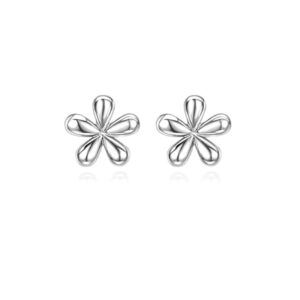 Reffeer Solid 925 Sterling Silver Daisy Stud Earrings Flower for Women Tiny Flower Stud Earrings Spring (A-Silver)