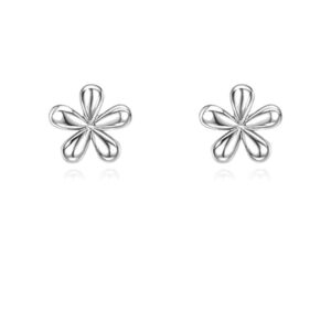 Reffeer Solid 925 Sterling Silver Daisy Stud Earrings Flower for Women Tiny Flower Stud Earrings Spring (A-Silver)