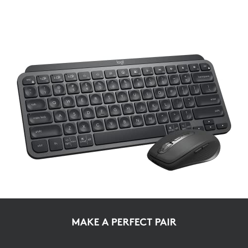 Logitech MX Keys Mini Minimalist Wireless Illuminated Keyboard, Compact, Bluetooth, USB-C, for Apple macOS, iOS, Windows, Linux, Android - Graphite - With Free Adobe Creative Cloud Subscription