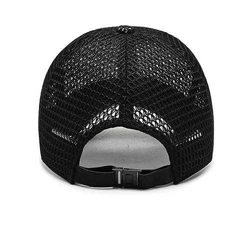 FASHIXD Summer Mesh Baseball Cap - Unisex Trucker Hat for Outdoor Sports and Running - 1-Black