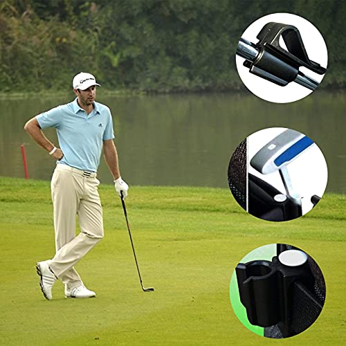 Dogxiong 2 Pack Golf Club Bag Clips On Putter Clamp Holder Organizer Value Durable Plastic Black Putting Clip Golf Accessories for Men Women Golfer