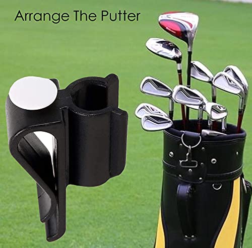 Dogxiong 2 Pack Golf Club Bag Clips On Putter Clamp Holder Organizer Value Durable Plastic Black Putting Clip Golf Accessories for Men Women Golfer