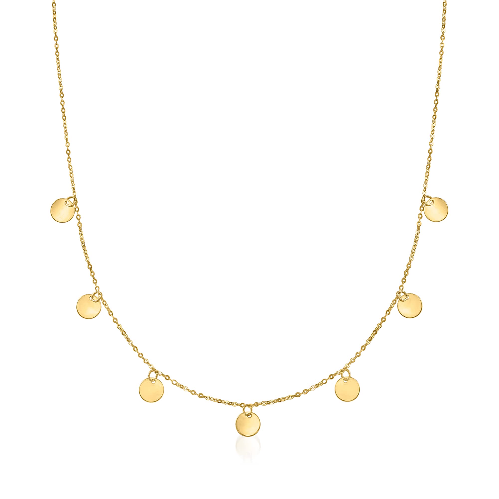 RS Pure by Ross-Simons Italian 14kt Yellow Gold Multi-Circle Necklace. 18 inches