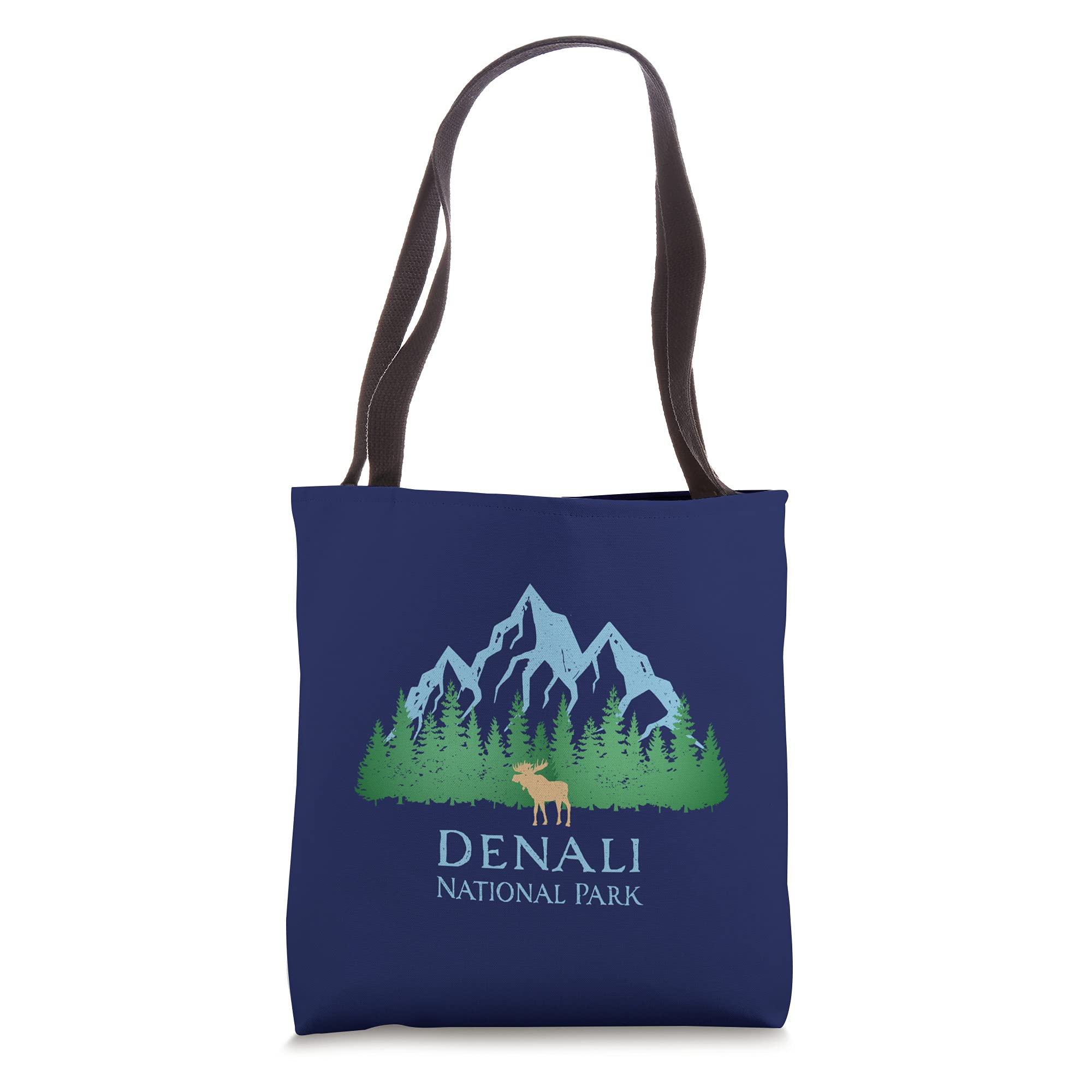 Denali National Park Alaska Mountain Trees Moose Souvenir Tote Bag