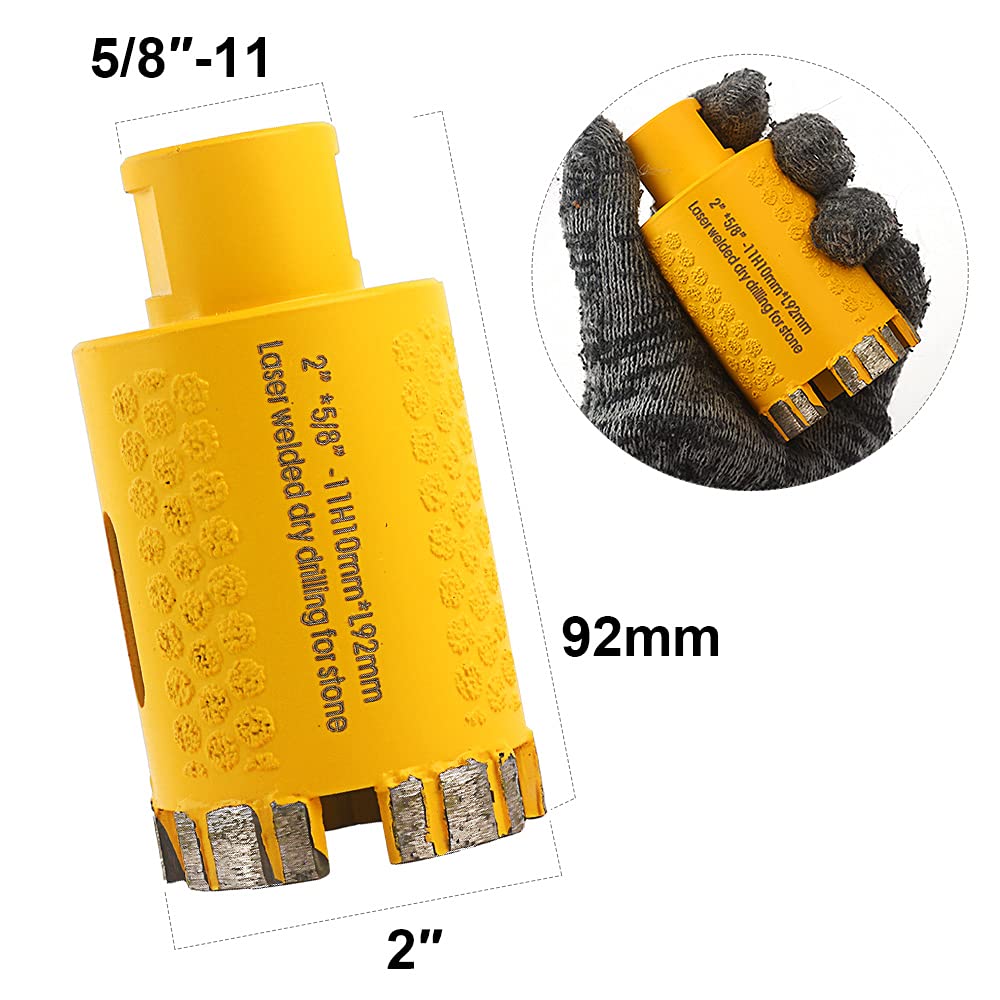 Casaverde 2 Inch Diamond Granite Drill Bits Diamond Core Drill Bits for Stone Granite Outside and Inside Protection Laser Welded Hole Saw(50mm)