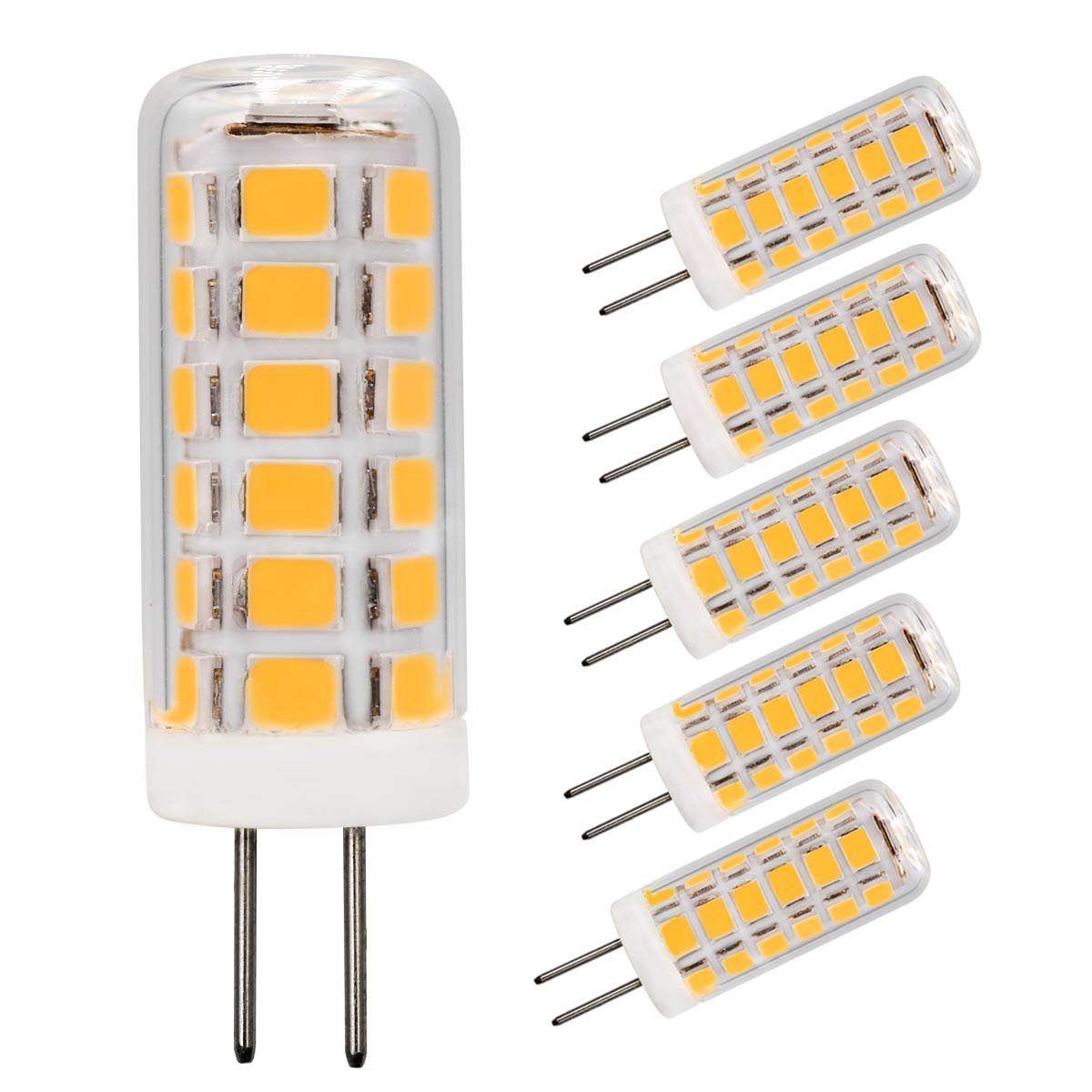 Dimmable G4 LED Light Bulbs, G4 Bi-Pin Base Lamps AC120V(Do Not Fit 12V Low Voltage) 2.5W(25W Equivalent) 260 Lumen Warm White 3000K for Home Lighting Landscape Light Ceiling Lights Chandelier, 6-Pack