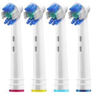 Professional White Replacement Brush Heads w/ 3D Whitening, Compatible with Oralb Braun Electric Toothbrush- 8 Pro Style- Fits The Oral-B Kids Care 1000 Etc.