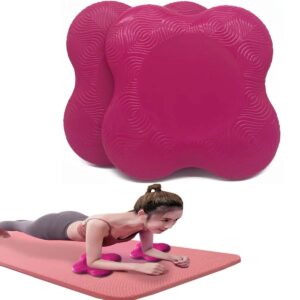 yoga knee pad support, non slip cushion for knees thick kneeling pad, soft yoga knee and elbow wrist pads for women/men, for kneeling down, workout, pilates exercise 2 pack (rose)