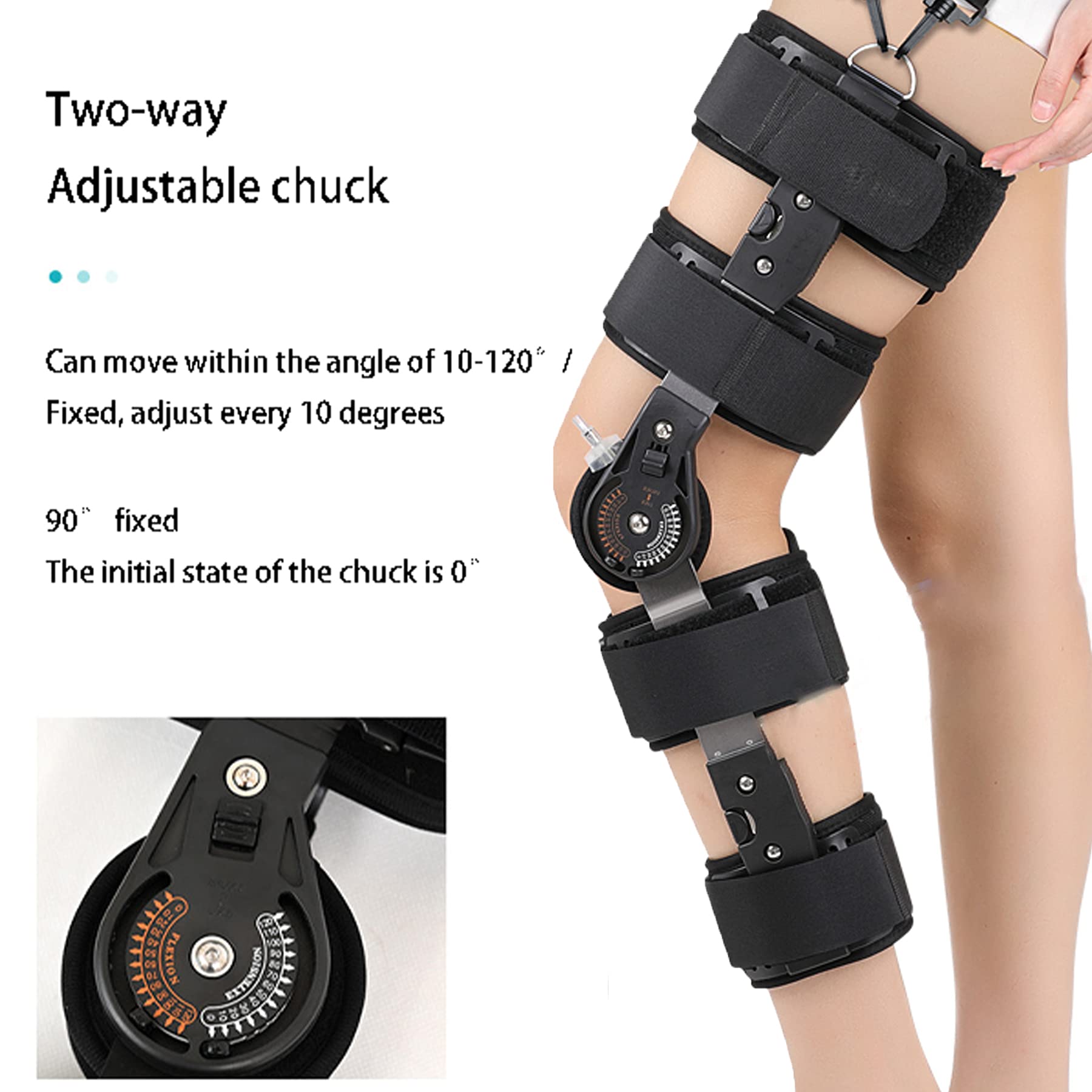 Hinged ROM Knee Brace Recovery Stabilization for ACL PCL MCL OSTE Arthritis Joint Injuries and Orthopedic Rehab Orthosis Stabilizer for Women and Men Fits Right or Left Leg