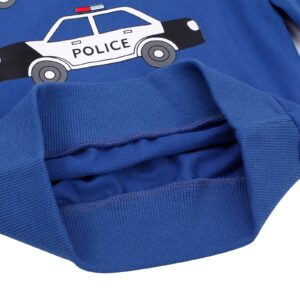 Akyzic Boys Sweatshirts Fire Police Car Long Sleeve Crewneck Pullover Shirts Toddler Tops for Kids 4t(Police Car-8065 110)