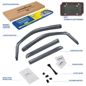 Goodyear Shatterproof in-Channel Window Deflectors for Trucks Ford F-150 2009-2014 SuperCrew, Rain Guards, Window Visors for Cars, Vent Deflector, Truck Accessories, 4 pcs- GY003405LP