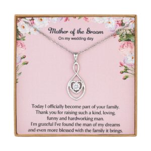 Vanjewnol Necklaces for Women Wedding Gifts for Mother of The Groom Mother in Law Gifts from Daughter in Law Infinity Heart Silver Necklace for Women N08C