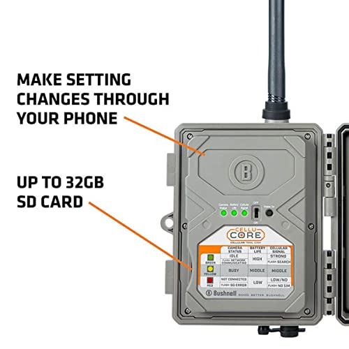 Bushnell CelluCORE 20 Trail Camera for Verizon with Low Glow/80ft Night Range and HD Video Trail Camera