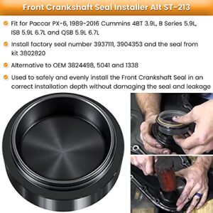 Front+Rear Crankshaft Seal Remover & Installer With Wear Sleeve Installer Tool Set For Cummins 3.9L 5.9L 6.7L 1989-2016 Replace 1338 3824498 5046 3824500 3164660 ST-224C 3824078 5395259 2063800090