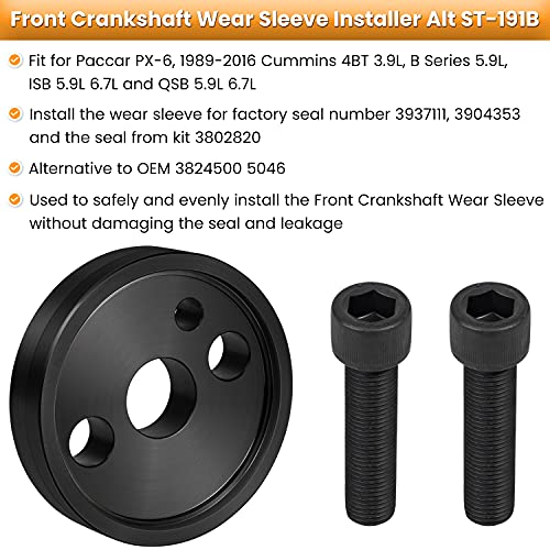 Front+Rear Crankshaft Seal Remover & Installer With Wear Sleeve Installer Tool Set For Cummins 3.9L 5.9L 6.7L 1989-2016 Replace 1338 3824498 5046 3824500 3164660 ST-224C 3824078 5395259 2063800090