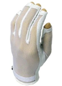 evertan: women's tan through three quarter golf glove - pearl white large