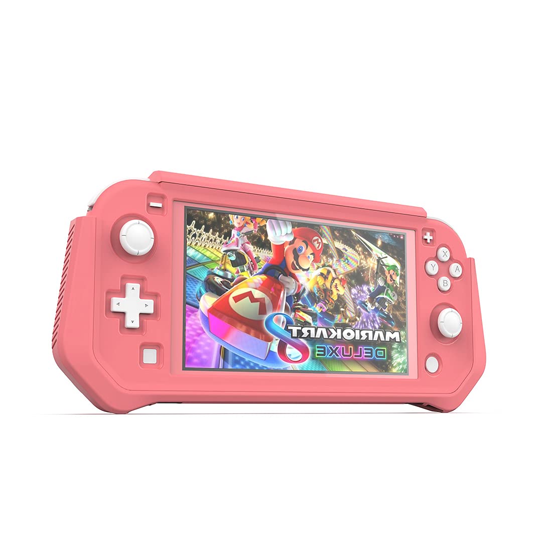 Protective Case for Nintendo Switch Lite, Switch Lite Case with Detachable Screen Protector Cover + Hand Grip Case Compatible with Nintendo Switch Lite 2019, Pink