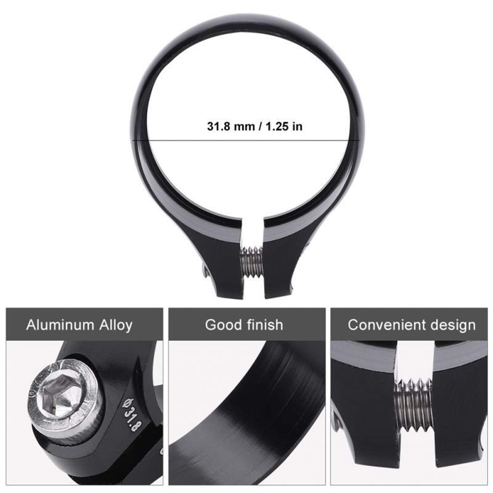 Bicycle Accessories 27.2/30.8/31.6mm Seat Post Lock Mountain Bicycle Seatpost Clamp Tube Clip Aluminum Alloy Ultralight Road Bike Parts Bike Parts (Color : Black, Size : 30.8/31.6mm)