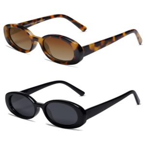 vanlinker polarized retro oval sunglasses for women and men small 90s style vl9580