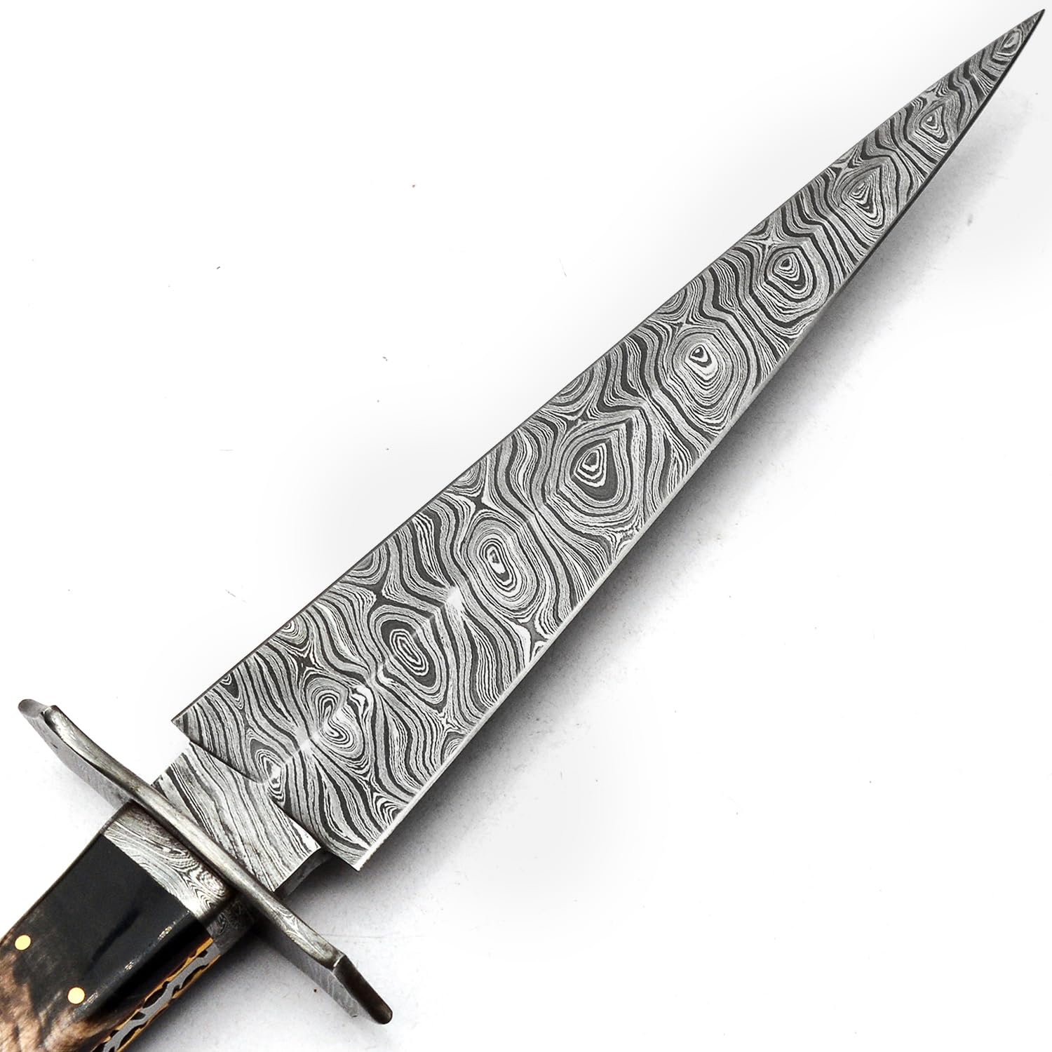 PAL 2000 KNIVES DAG-9723 Custom Handmade Damascus Steel Knife With Leather Sheath