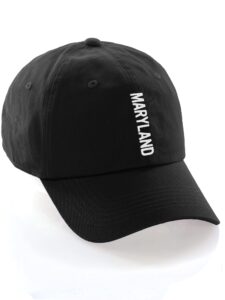 daxton vertical usa cities baseball dad hat unstructure low profile strapback,maryland,black hat