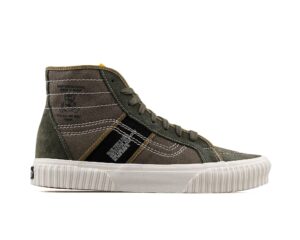 vans sk8-hi gym issue unisex shoes mens 11/ womens 12.5, color: olive/white