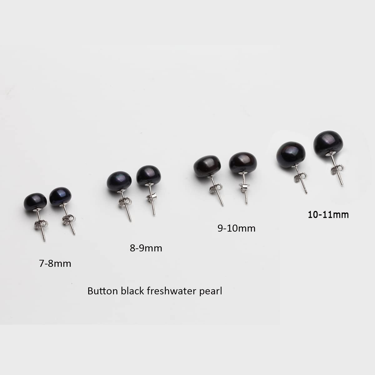 Freshwater Black Pearl Earrings for Women with 925 Sterling Silver Stud Earring Hypoallergenic Mother' Day Gift