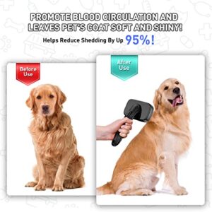 YOPETAYU Dogs Self Cleaning Slicker Brush for Shedding & Grooming Long Short Haired Cats, Pet Retractable Brushes for Large Medium Small. Removes Loose Fur, Undercoat, Mats Tangled Hair, Black