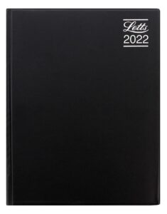 letts rhino 2022 diary - a4 week to view with appointments - black