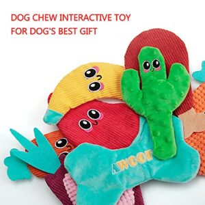 AWOOF Dog Toys No Stuffing, Crinkle Dog Toys for Aggressive Chewer Large Breed 8 Packs Flat Stuffless Puppy Doggie Toys Tough Durable Interactive Teething Dog Chew Toys for Small Medium Large Dogs