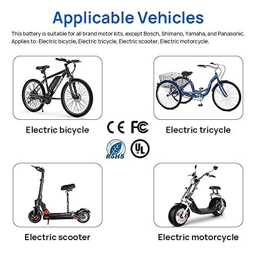 QWW 48V20AH 2000W Lithinum ion Battery for Electric Bicycle Scooter Tricycle Motorcycle，Electric Bicycle/Scooter/Tricycle/Motorcycle Battery with Charge