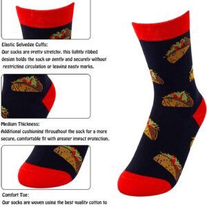 sockfun Funny Socks For Boys 7-9 Years Old, Pizza Box Socks Taco Pineapple Avocado Socks Kids, 4 Pack