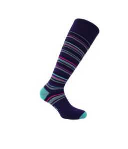 eurosock standard wool superlite ski socks, wine stripes, md (men's shoe 7-9 women's shoe 8-10)