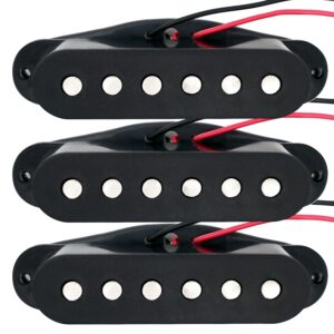 electric guitar single coil pickups set vintage voice sss replacement for neck/middle/bridge pickups squier stratocaster st style guitar, black