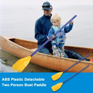 Rowing Oars, 45in ABS Plastic Detachable Oar Two Person Boat Paddle for Rubber Canoes Lifeboats Leisure Using Water Sports Accessory (2 Pieces)