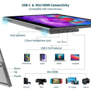 INNOCN Portable Laptop Monitor Touchscreen 15.6" 1080P HDMI USB C External Computer Display Ultra Slim Travel Second Monitor for Laptop MacBook Phone PS4 Switch Xbox Mini PC, 400Nits, 100% sRGB