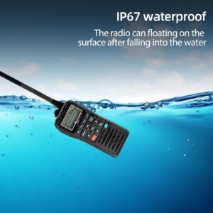 Retevis RM40 Handheld Marine Radio with GPS, DSC Radio Marine,Boat Radio Floating IP67 Submersible Waterproof,Mob,NOAA Weather Alert,1500mAh,Marine Radio Handheld with Distress for Boats Coast Guard