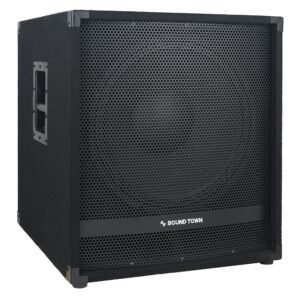 sound town metis series 2400 watts 18" powered subwoofer with class-d amplifier, 4-inch voice coil, high-pass filter (metis-18pwg)