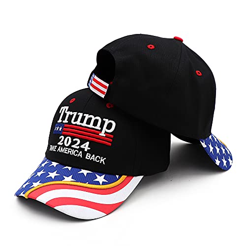 Trump Hat 2024 MAGA Hat Embroidered Take America Back Donald Trump Slogan USA Adjustable Red Baseball Cap for Woman Men