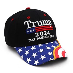 Trump Hat 2024 MAGA Hat Embroidered Take America Back Donald Trump Slogan USA Adjustable Red Baseball Cap for Woman Men