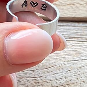 Zodiac Sign Hand Stamped Aluminum Ring for couples Boyfriend Girlfriend- Capricorn, Aquarius, Pisces, Aries, Taurus, Gemini, Cancer, Leo, Virgo, Libra, Scorpio, Sagittarius