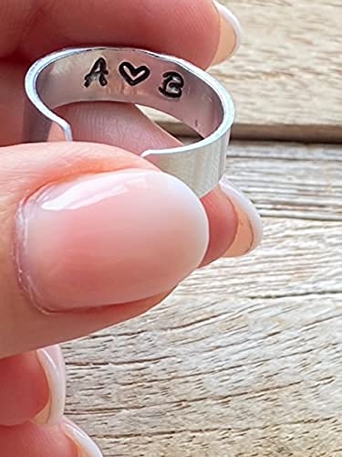 Zodiac Sign Hand Stamped Aluminum Ring for couples Boyfriend Girlfriend- Capricorn, Aquarius, Pisces, Aries, Taurus, Gemini, Cancer, Leo, Virgo, Libra, Scorpio, Sagittarius