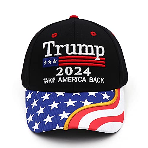 Trump Hat 2024 MAGA Hat Embroidered Take America Back Donald Trump Slogan USA Adjustable Red Baseball Cap for Woman Men