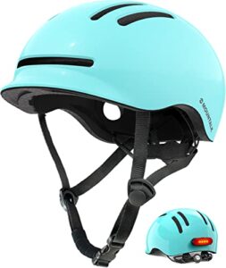 bike helmets for adults men women,mens/womens cool bicycle helmet with magnetic rear led light,youth boys/girls helmet (shiny aqua,m)