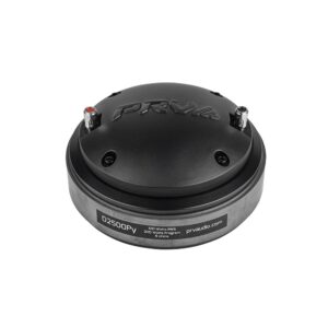 prv audio 2 inch exit polymide compression driver d2500py - 200 watts program power, 8 ohm, 100 watts rms power, 109 db, compact mid high vocal reproduction for pro audio systems (single)