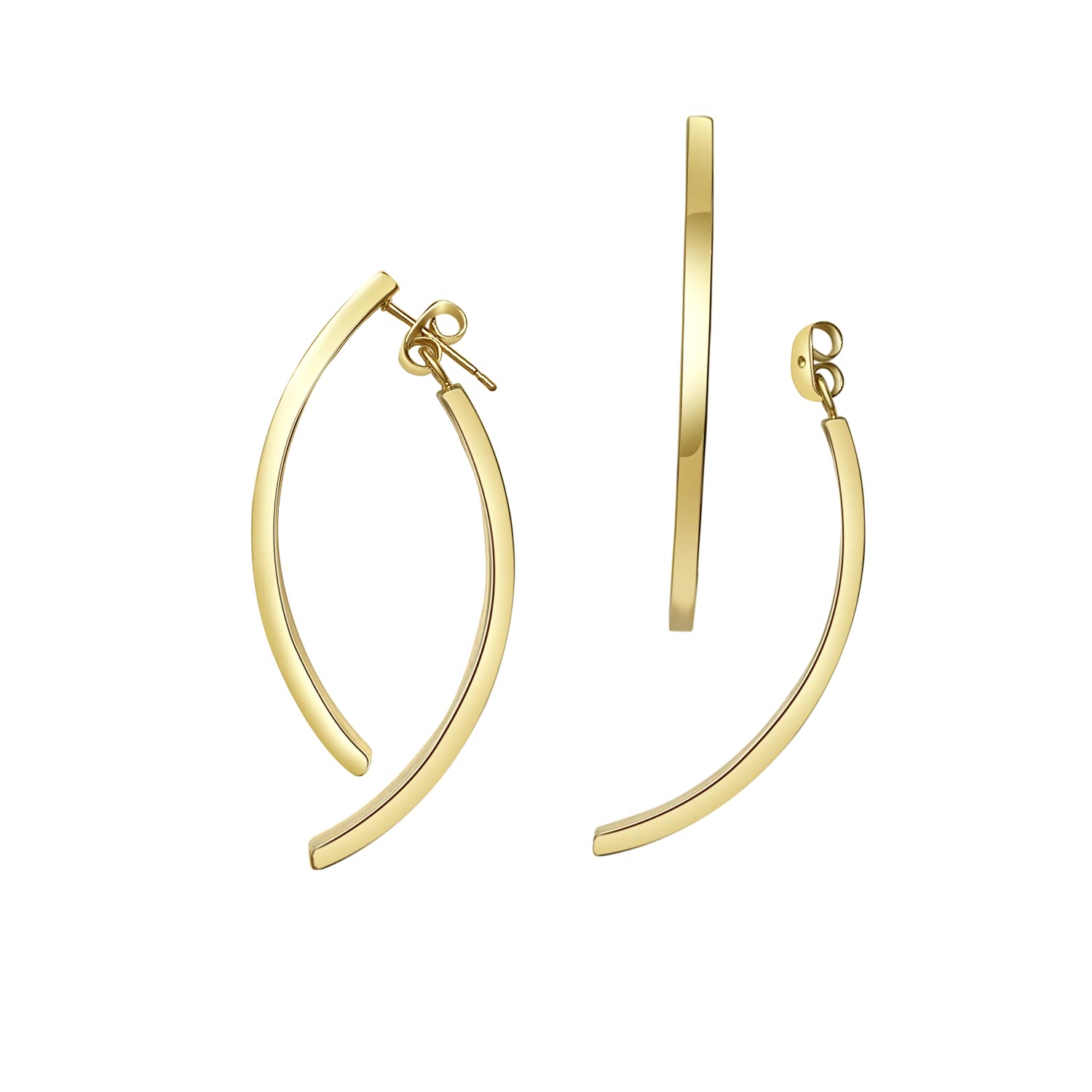 Surrounded Forest Cross Curved Earrings Curved Drop Earrings Long Bar Earrings Curved Stick Dangle Earring Drop Earrings for Women