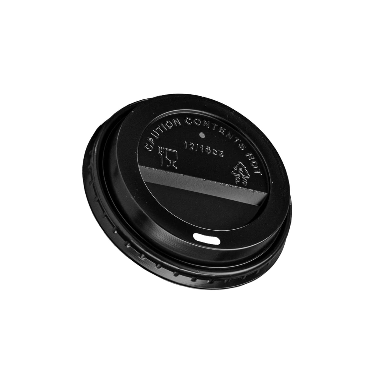 GUSTO [100 Count] Disposable Plastic Dome Lids for 10, 12, 16, & 20 oz. Paper Hot Coffee Cup - Black (Formerly Comfy Package)