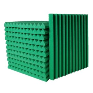 Frcevzoie 52 PACK Acoustic Foam Panels 12”×12”×1” Indoor Sound Insulation Board, Suitable for Sound Training Room, Anchor Room, Movie Theater and All Acoustic Improvement (Black/Green)